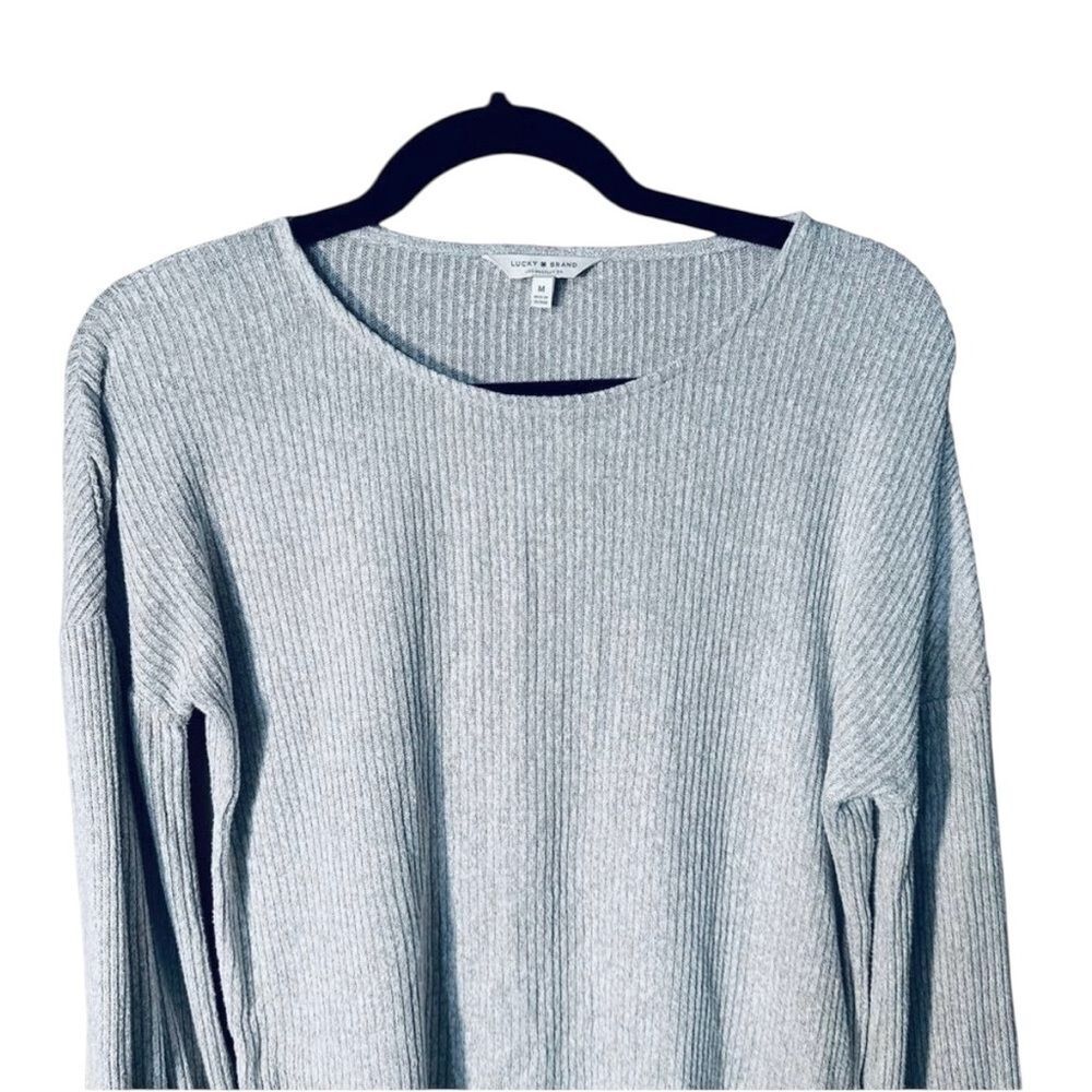 Lucky Brand Gray Long Sleeve Ribbed Shirt Sz M